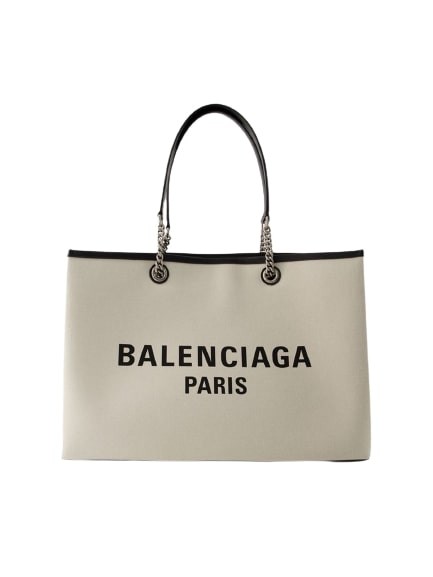 Balenciaga Duty Free Tote Bag L - Cotton - Beige In Neutrals