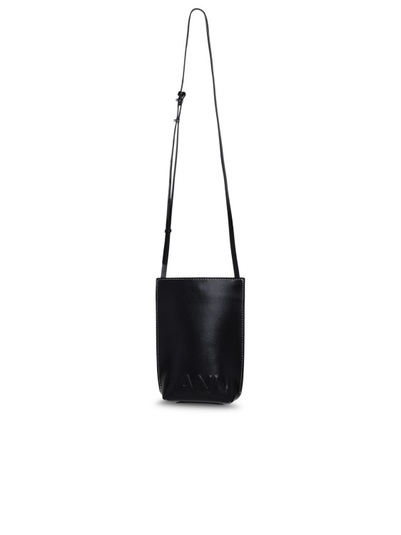Ganni Black Recycled Leather Crossbody Bag