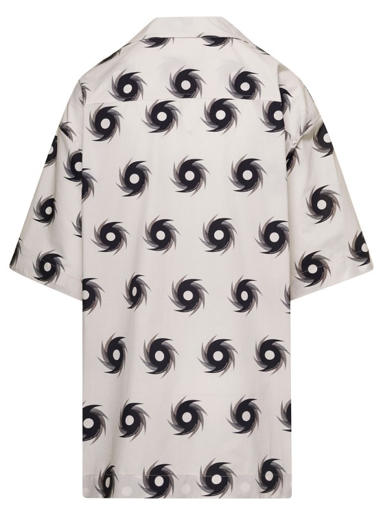 Shop Palm Angels White Bowling Shirt With All-over Shuriken Print In Cotton