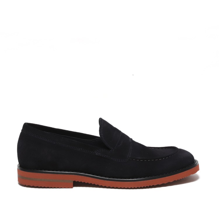 Hundred 100 Blue Suede Moccasin In Blue