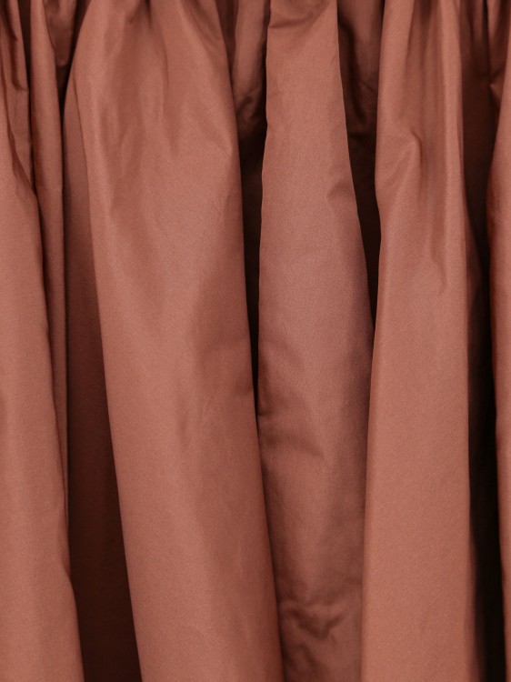 Shop Pinko Taffeta Dress With Mesh Inserts In Brown