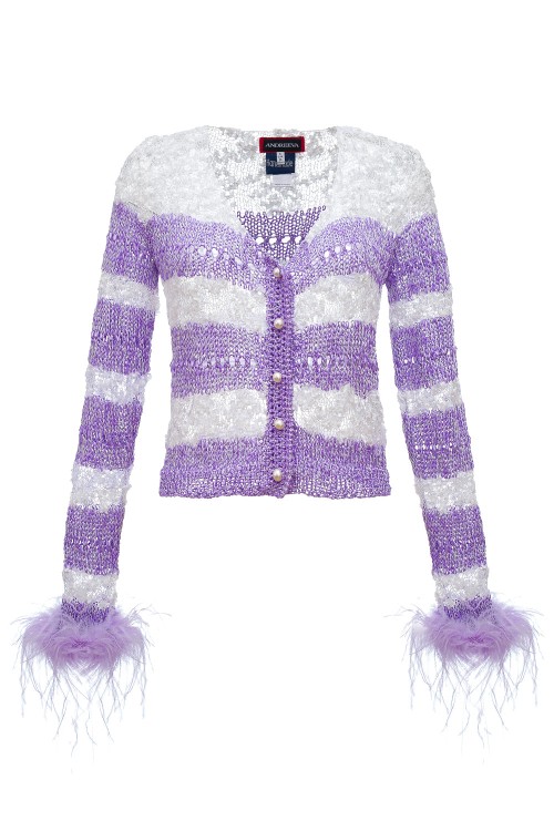Shop Andreeva Lavender Handmade Knit Sweater In Purple