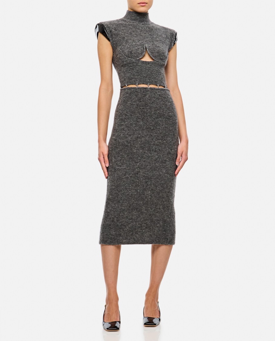 Sportmax Albino Cut-out Mohair Dress In Grey