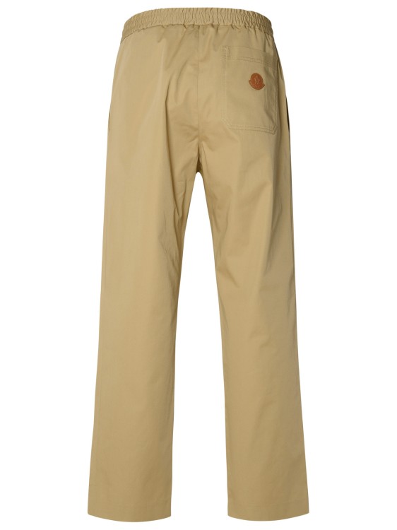Shop Moncler Beige Cotton Pants In Brown