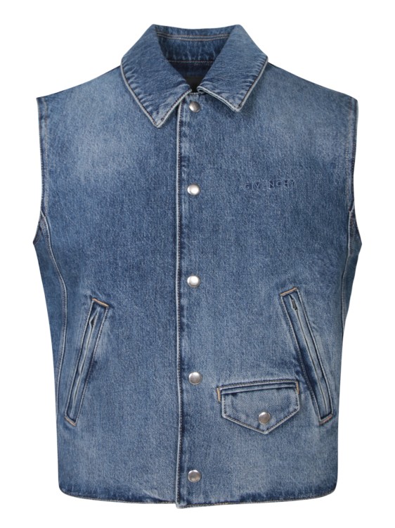 Shop Givenchy Cotton Gilet In Blue