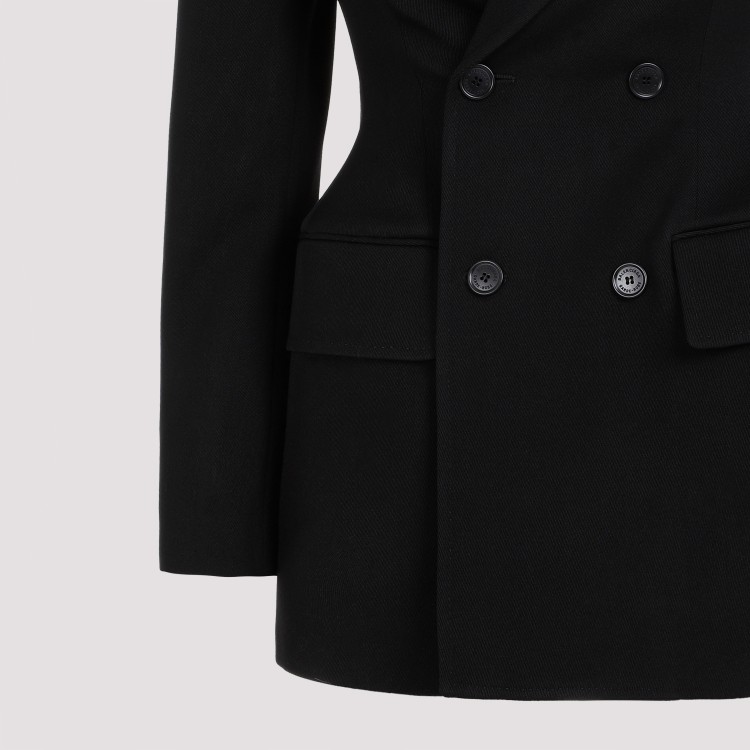 Balenciaga Hourglass Wool Blazer In Black