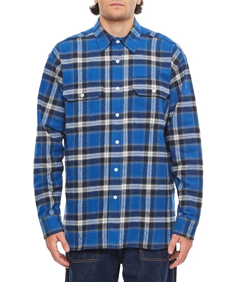 Shop Givenchy Lumberjack Shirt In Grey