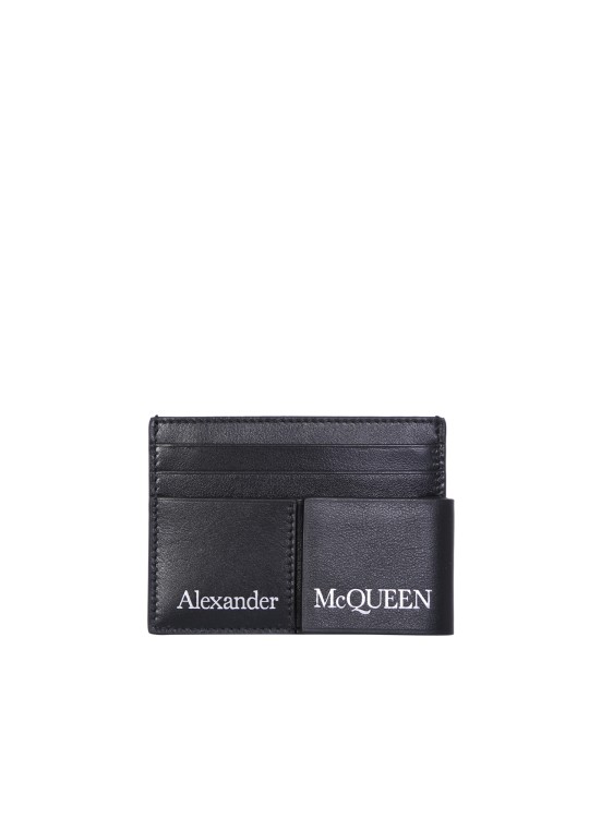 Alexander Mcqueen Logo-print Layered Cardholder In Neutrals