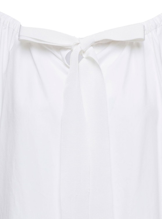 Shop Patou Mini White Frill Dress With Bow Detail In Cotton