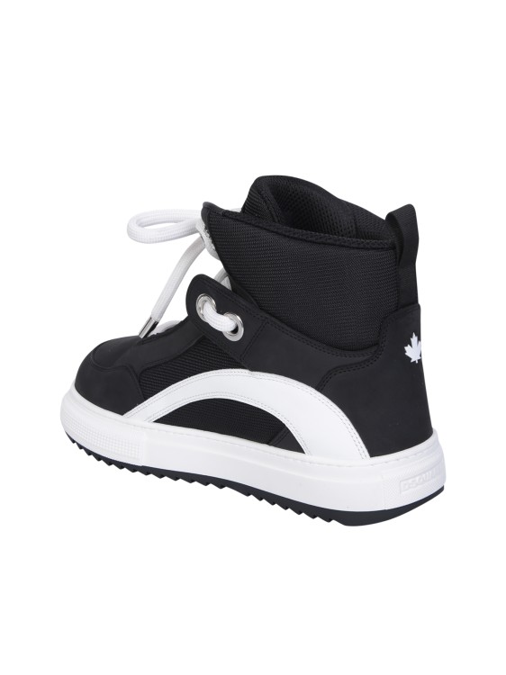 Dsquared2 Black Suede And White Canvas Sneakers In Black