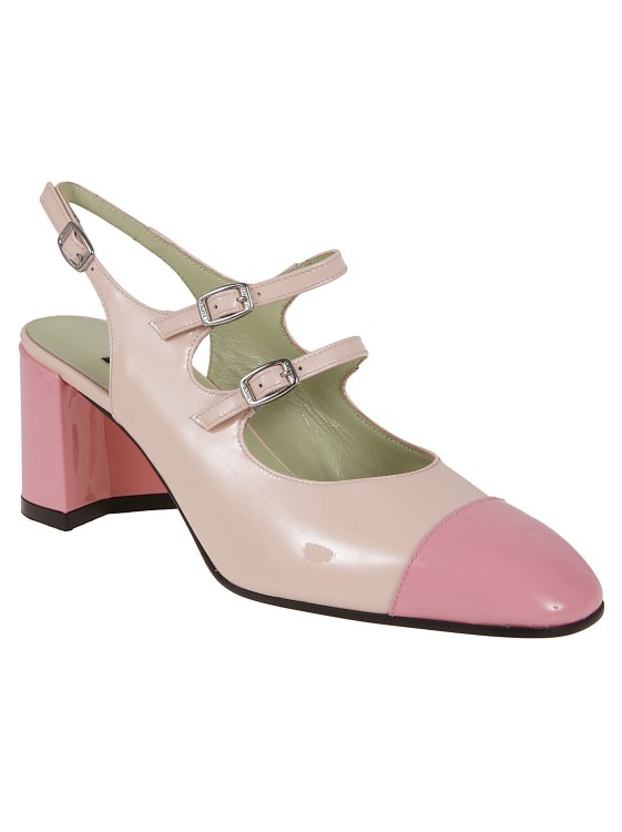 Shop Carel Paris Papaya Sling-back In Patent Leather In Neutrals