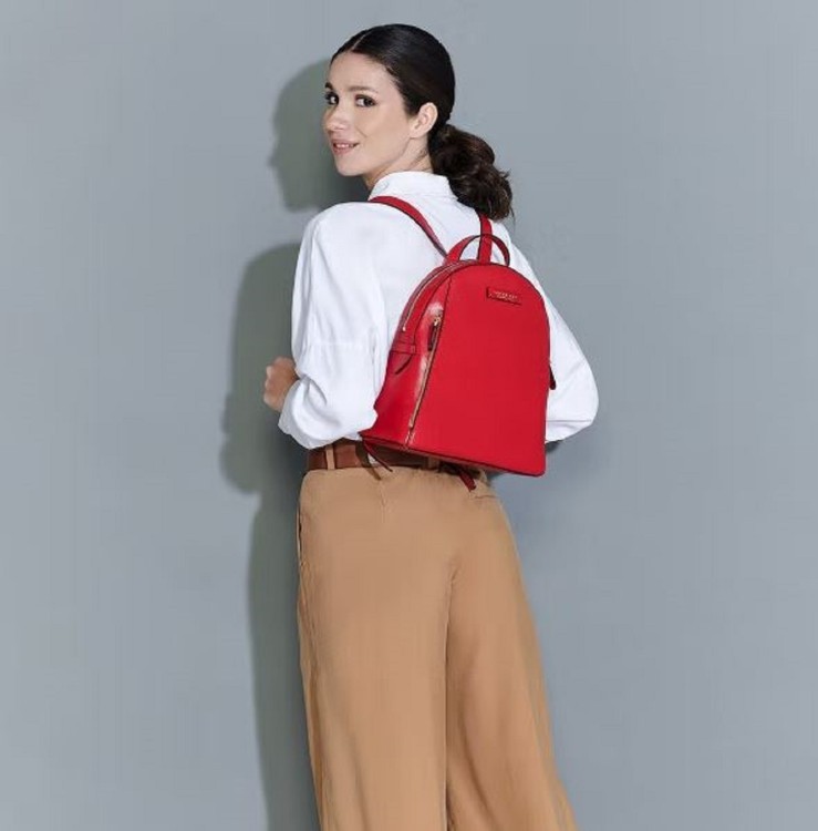 Shop The Bridge Red Leather Backpack