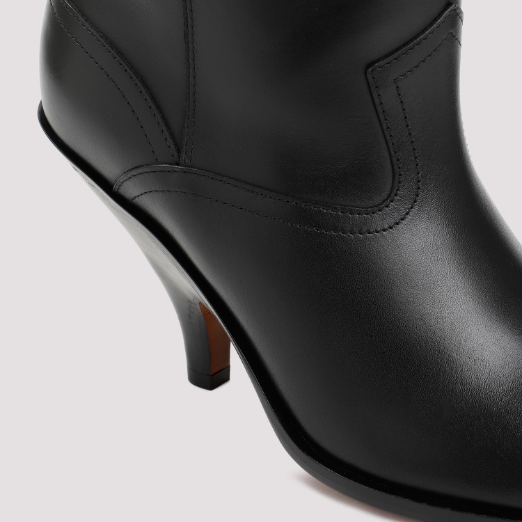 Bally 95 Cowboy Leather Boots In Black