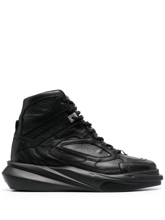 Alyx Mono Hiking Pebbled-leather High-top Sneakers In Black