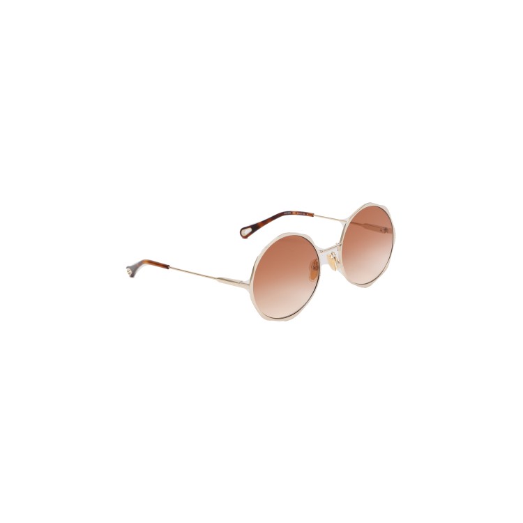 Shop Chloé Gold And Gradient Brick Sunglasses In Pink