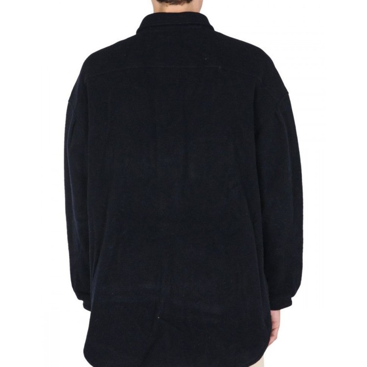 Shop Ambush Black Wool Shirt Jacket