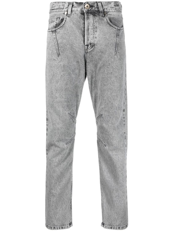 Eleventy Slim-cut Bleached-wash Jeans In Grey