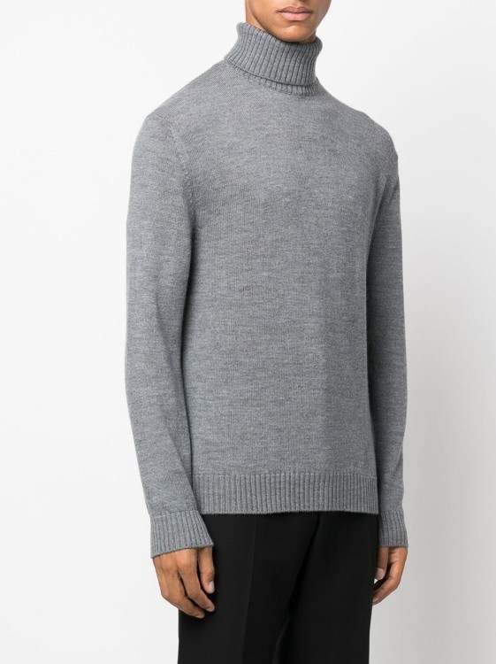 Shop Jil Sander Gray Roll Neck Sweater In Grey