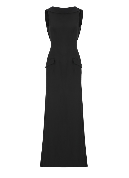 Shop Alberta Ferretti Dress With Ruffles In Black