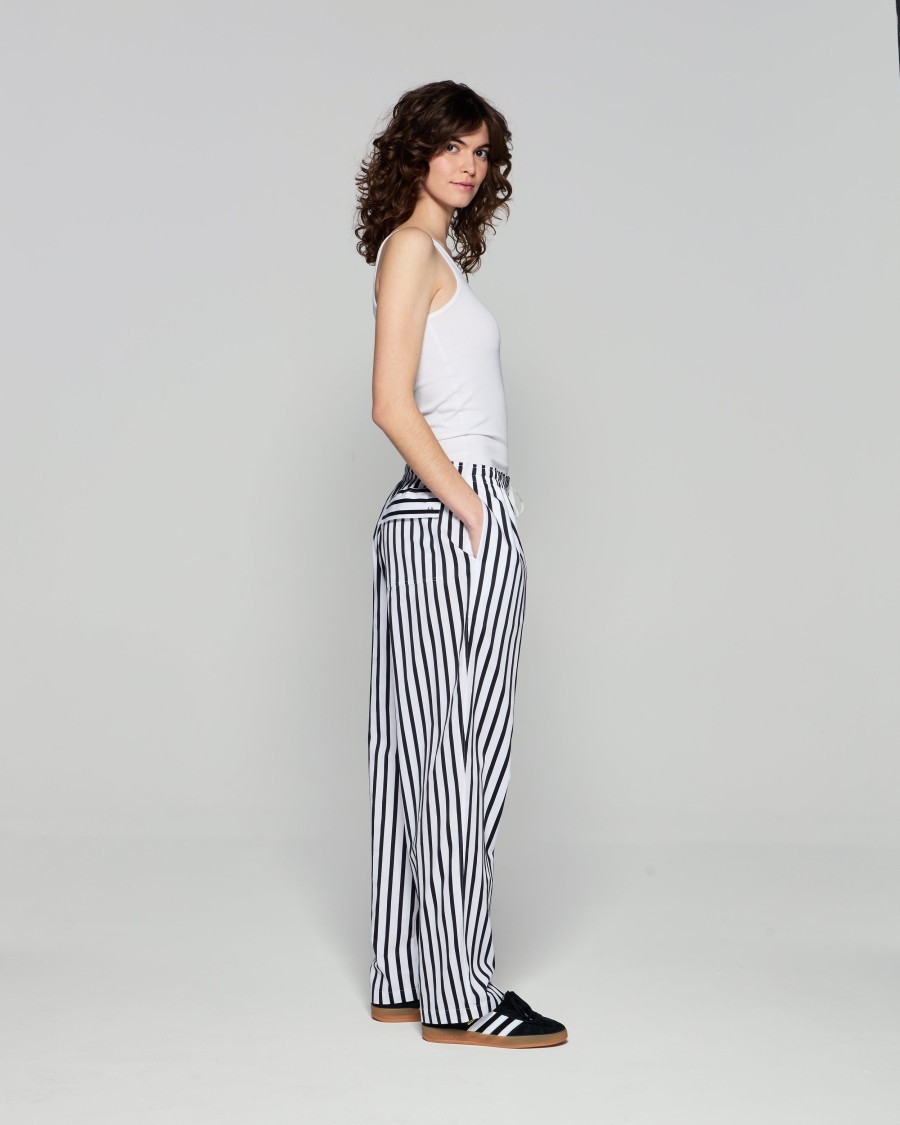 Shop Serena Bute Striped Summer Jogger - White/black