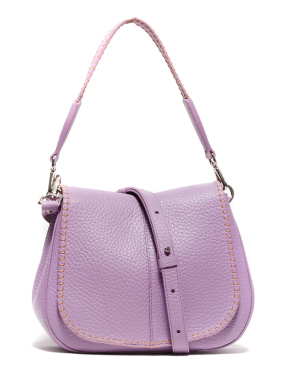 Gianni Chiarini Wisteria Textured Leather Helena Round Bag In Purple