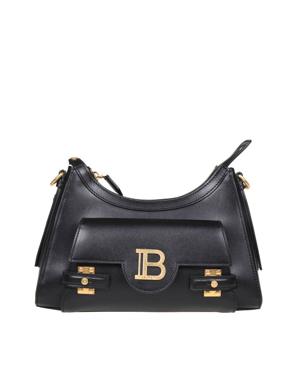 Shop Balmain B-buzz Hobo Shoulder Bag In Black Leather