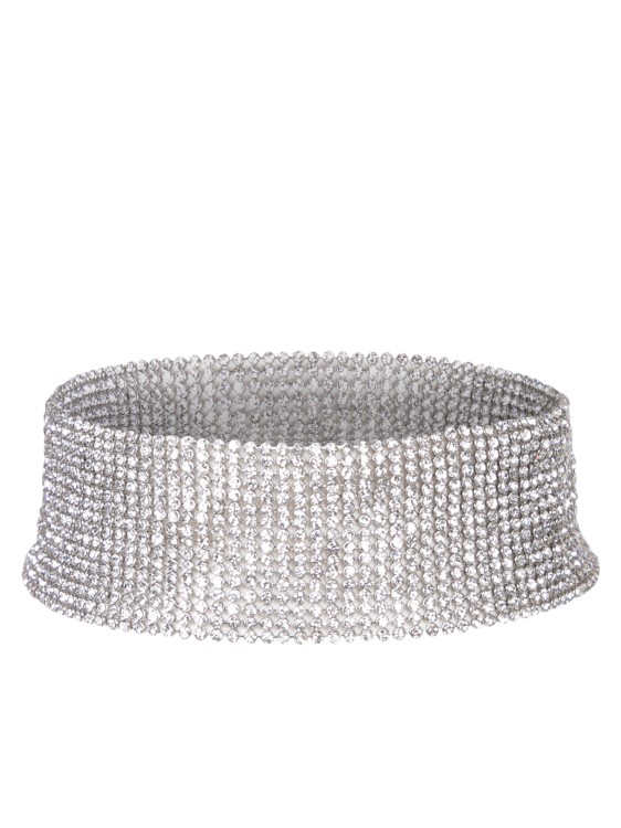 Shop Rabanne Luxurious Collar Adorned With Silver Crystals