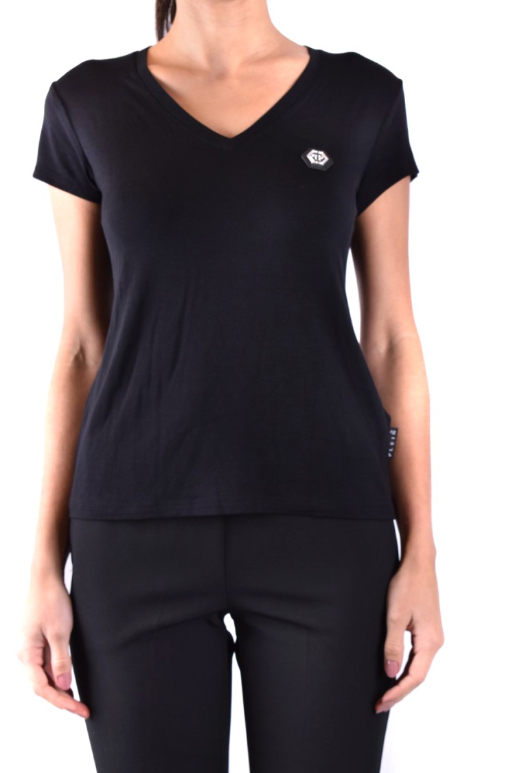 Philipp Plein Logo-plaque Cotton T-shirt In Black