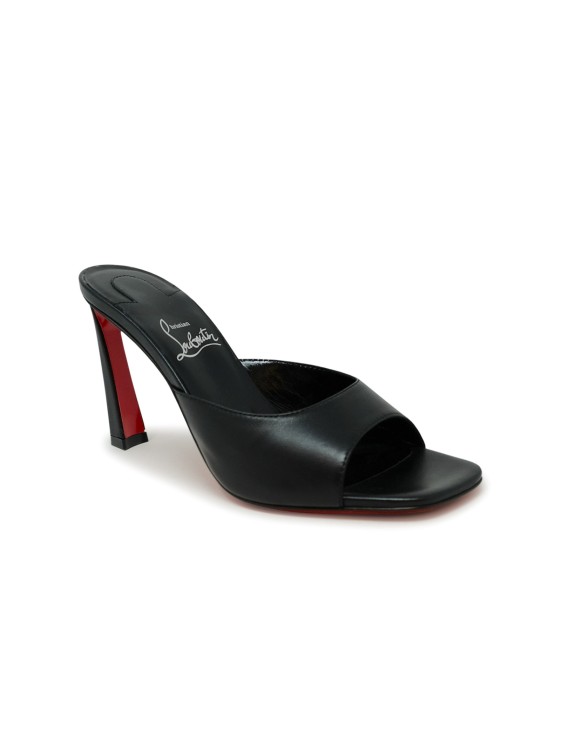 Shop Christian Louboutin Black Leather Condora Mule Sandals