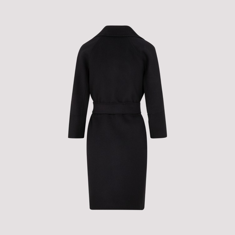 Max Mara Black Arona Wool Coat In Black