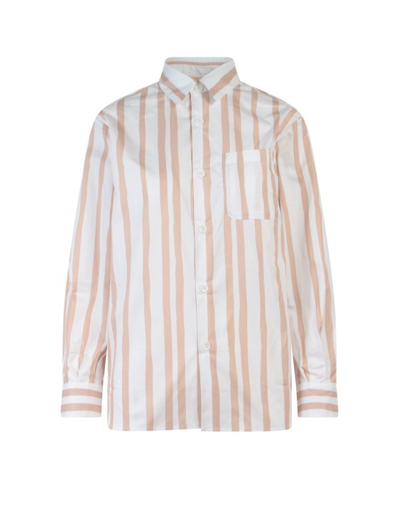 Shop Apc Striped Cotton Shirt In White