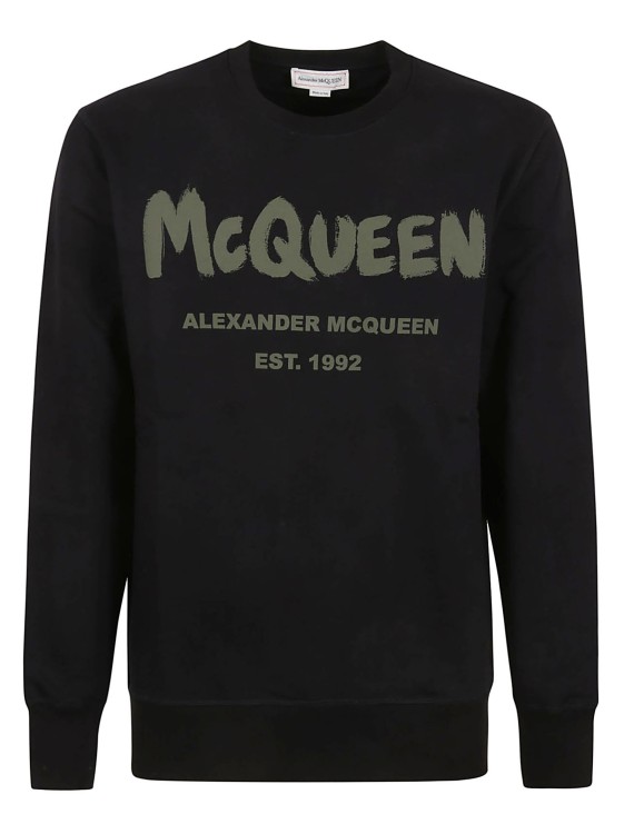Shop Alexander Mcqueen Sweatshirt In Pure Cotton In Black
