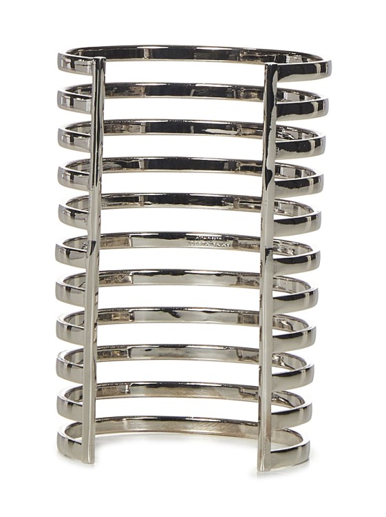 Shop Amina Muaddi Eleven-row Silver Bracelet