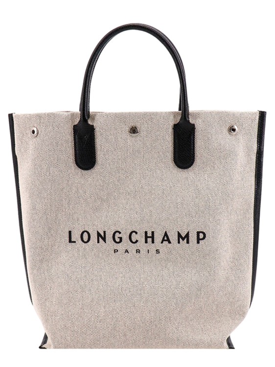 Longchamp Logo-Print Canvas Tote - Neutrals for Women