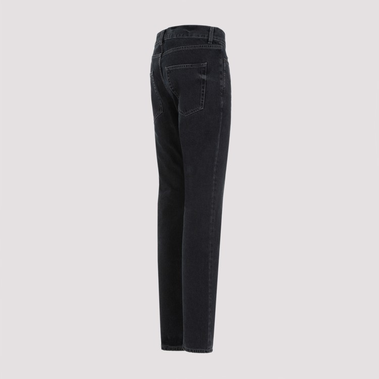 Shop Saint Laurent Black Cotton Slim Fit O-beryl Jeans