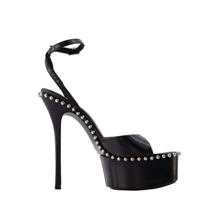 Shop Alexander Wang Nova 145 Sandals - Leather _ Black