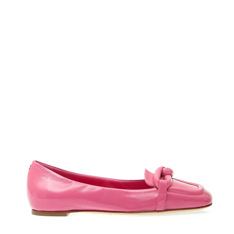 Halmanera Fuchsia Leather Low Moccasin In Pink