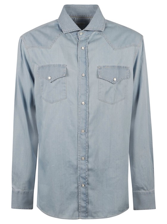 Brunello Cucinelli Button-up Denim Shirt In Blue
