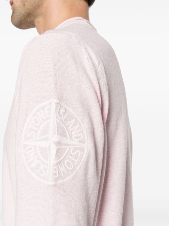 Shop Stone Island Pink Compass Sweater