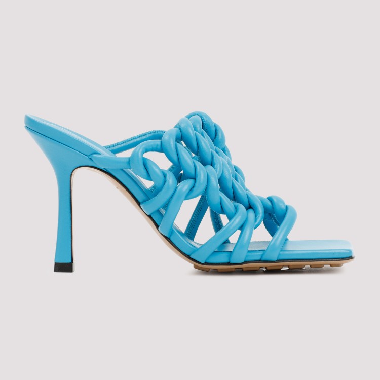 Bottega Veneta 100mm Twisted Interwoven Leather Sandals In Blue