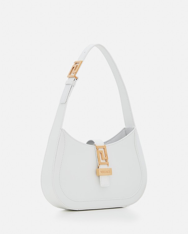 Shop Versace Patent Leather Shoulder Bag In White