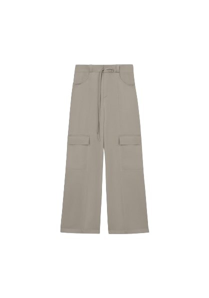 Shop Aeron Opal - Satin Cargo Pants In Grey
