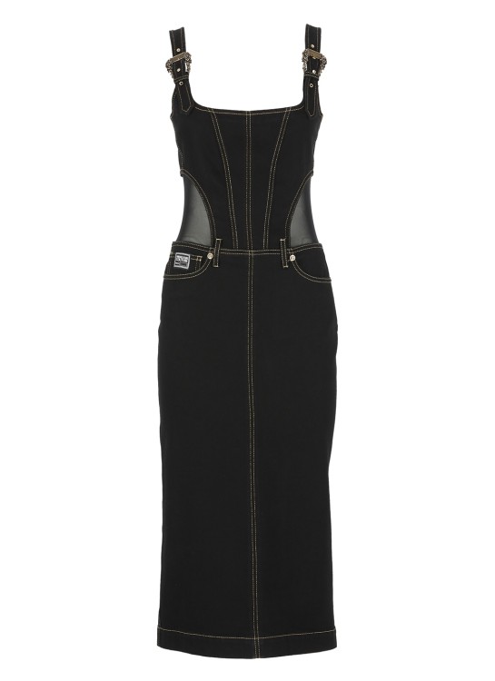 Shop Versace Jeans Couture Cotton Dress In Black