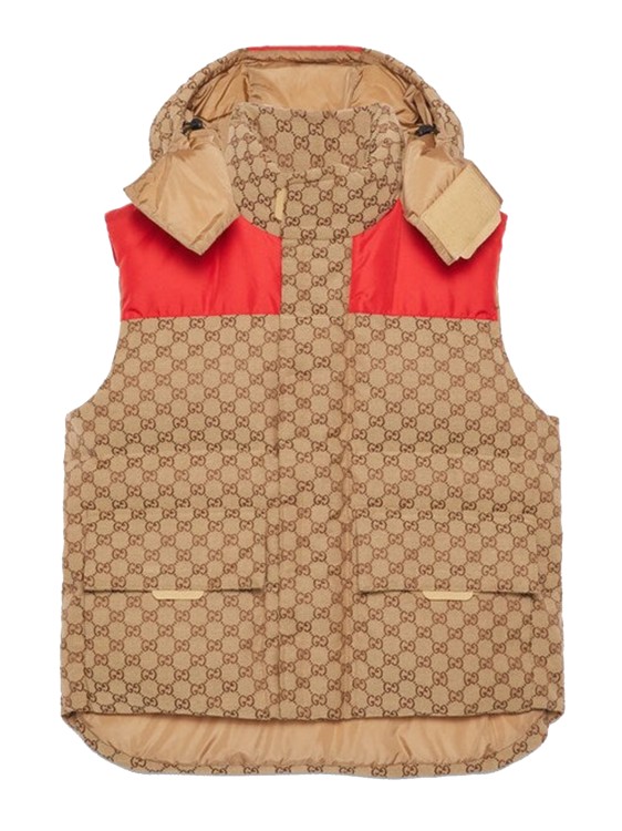 GUCCI GG COTTON CANVAS PADDED VEST