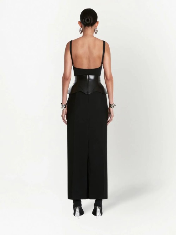 Shop Alexander Mcqueen Black Slashed Tailored Maxi Skirt