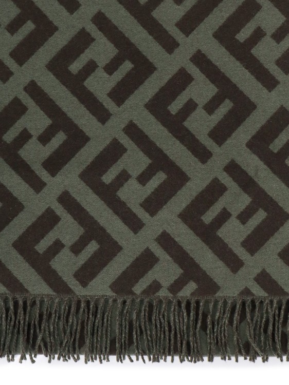 Shop Fendi Cashmere Scarf With Ff Motif In Green