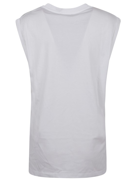 Shop Balmain Sleeveless Cotton T-shirt In White