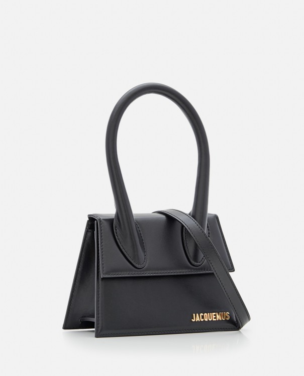Shop Jacquemus Black Detachable/adjustable Leather Shoulder Strap Bag In Grey