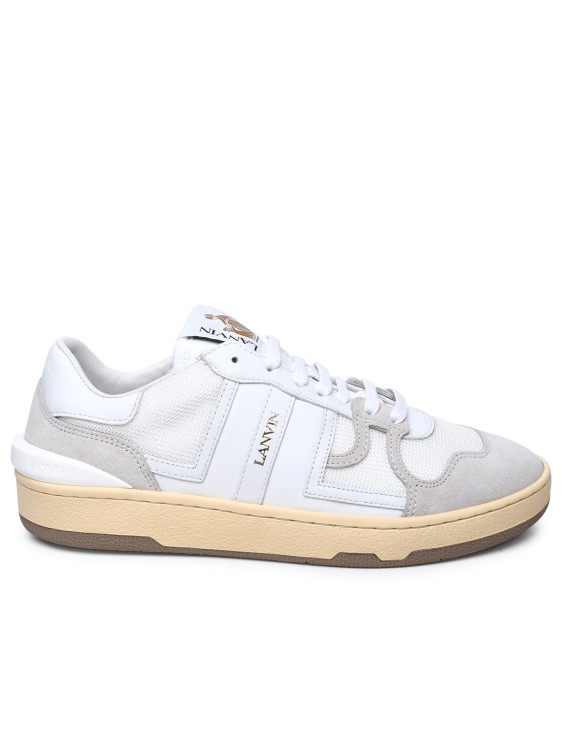 Shop Lanvin White Leather Blend Sneakers