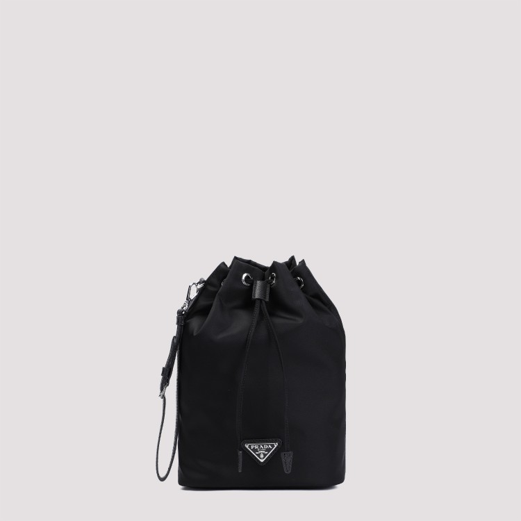 Prada Re-nylon Pouch In Black